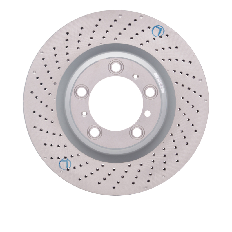 Porsche 911 Brake Rotor (1) - Left Rear - R1 Concepts - Drilled Carbon Alloy GeoMET - `10-`23